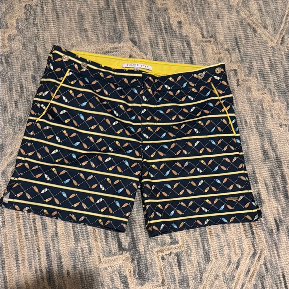 Parke & Ronen Men’s Swimming Trunks Mesh Liner Paddle Oar Pattern Size 32
